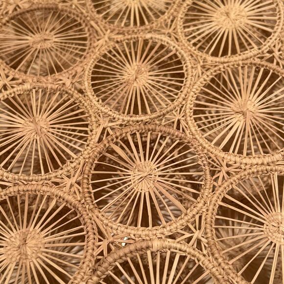 Guadalupe Alamo Basket Bag Neutral Tan Open Weave Artsy Coastal Boho Unique NWT - Picture 7 of 13